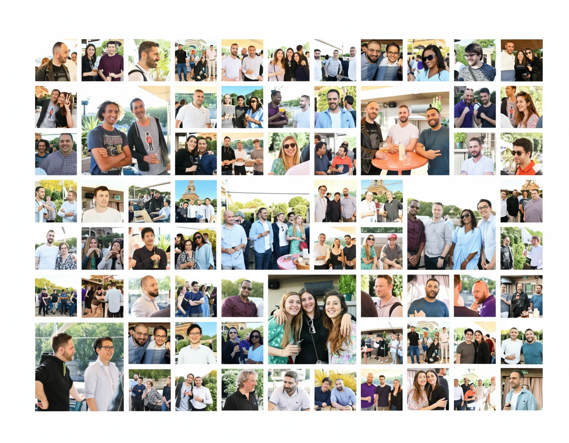 L'équipe Yomeva réunie dans leurs bureaux parisiens - ESN certifiée Great Place to Work spécialisée en Intelligence Artificielle